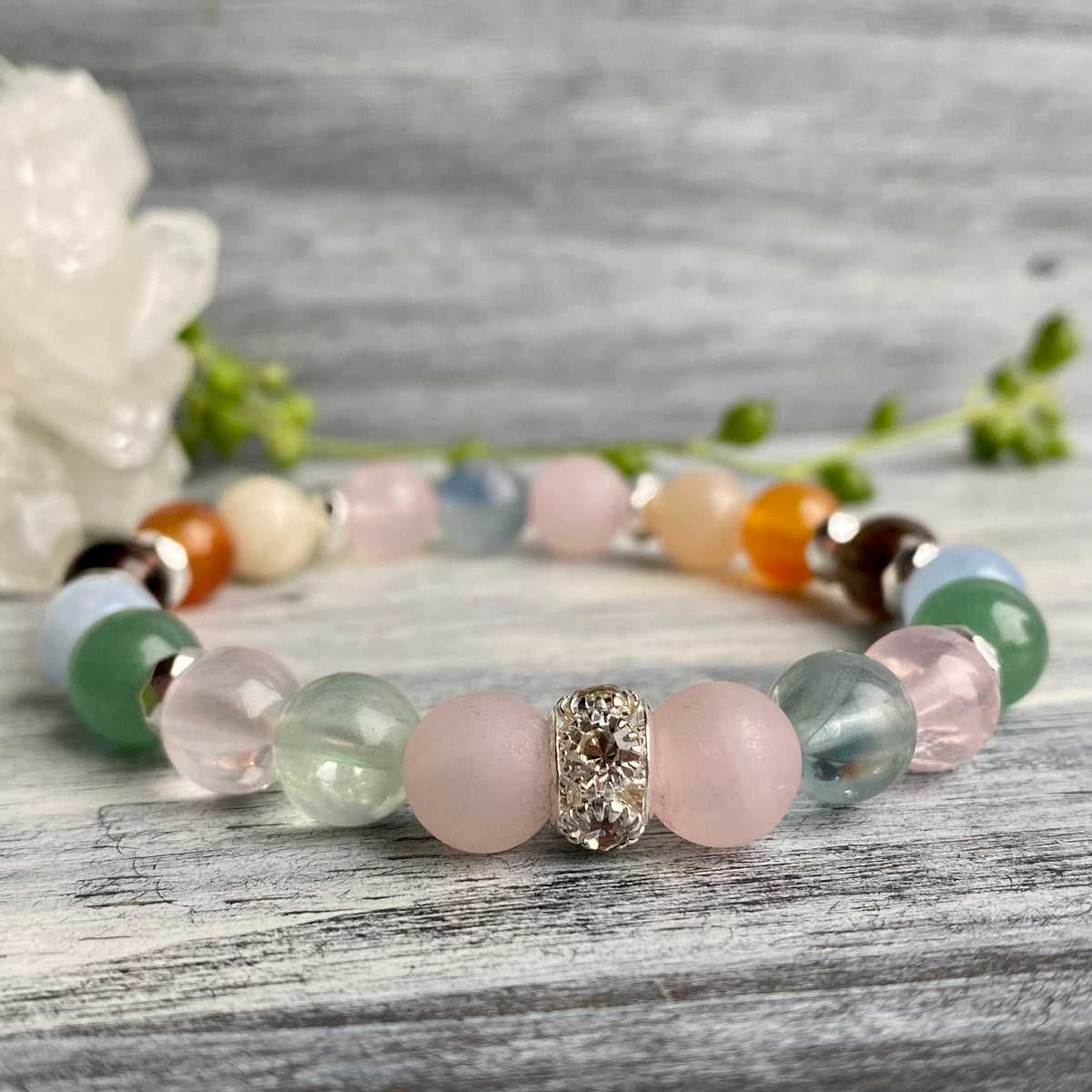 Fertility & Pregnancy Support Intention Bracelet with Silver Hematite Spacers – Wholehearted Crystal Creations