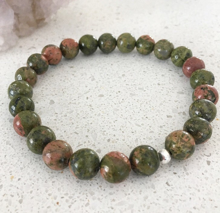 Unakite Jasper Stretch Bracelet – Wholehearted Crystal Creations