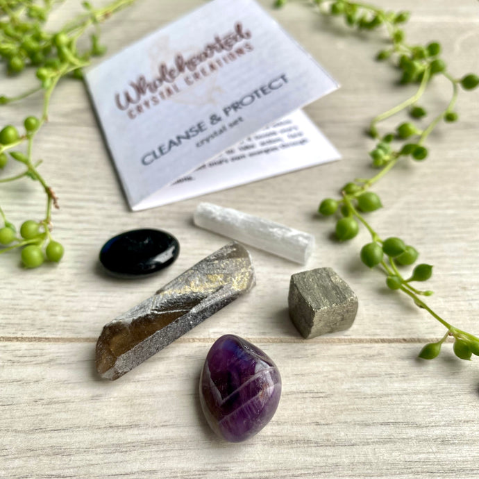 CLEANSE AND PROTECT Energy Pocket Crystal Set