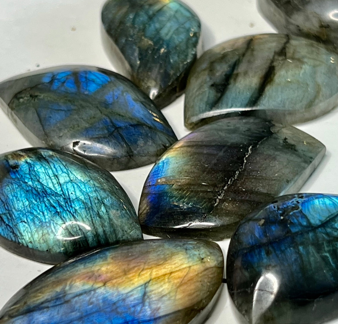 Labradorite Leaf Cabochon Crystal Specimen – Wholehearted Crystal Creations