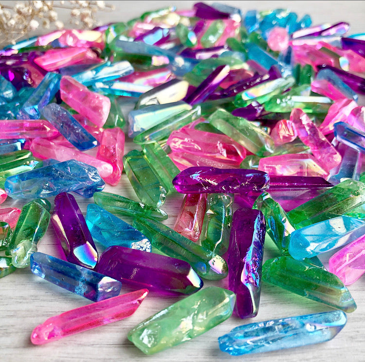Aura Quartz Pocket Stone Crystal Specimen – Wholehearted Crystal Creations