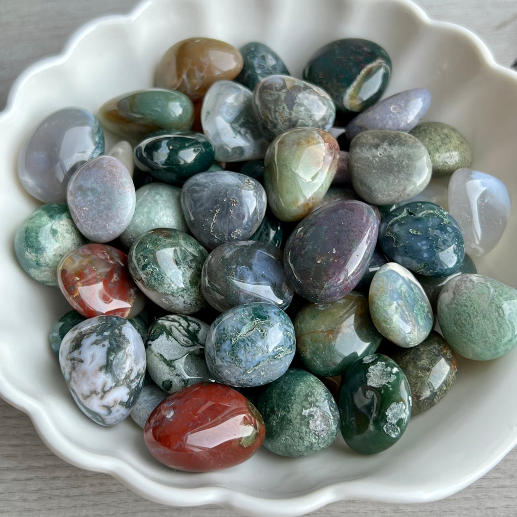 Rainbow Moss Agate Large Tumbled Pocket Stone Specimen – Wholehearted Crystal Creations