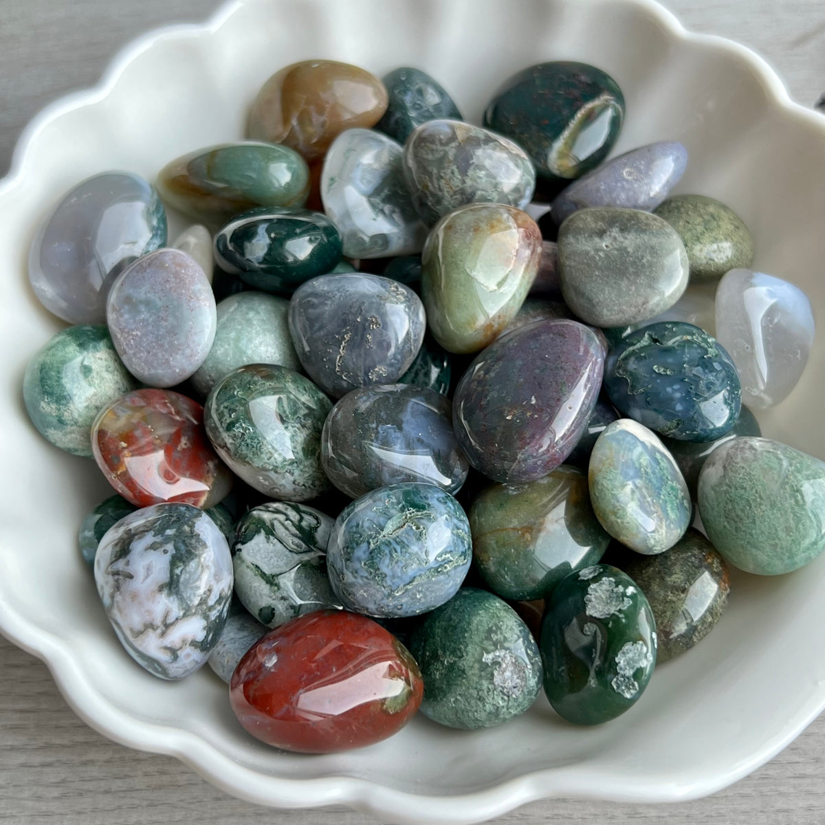 Rainbow Moss Agate Large Tumbled Pocket Stone Specimen – Wholehearted Crystal Creations