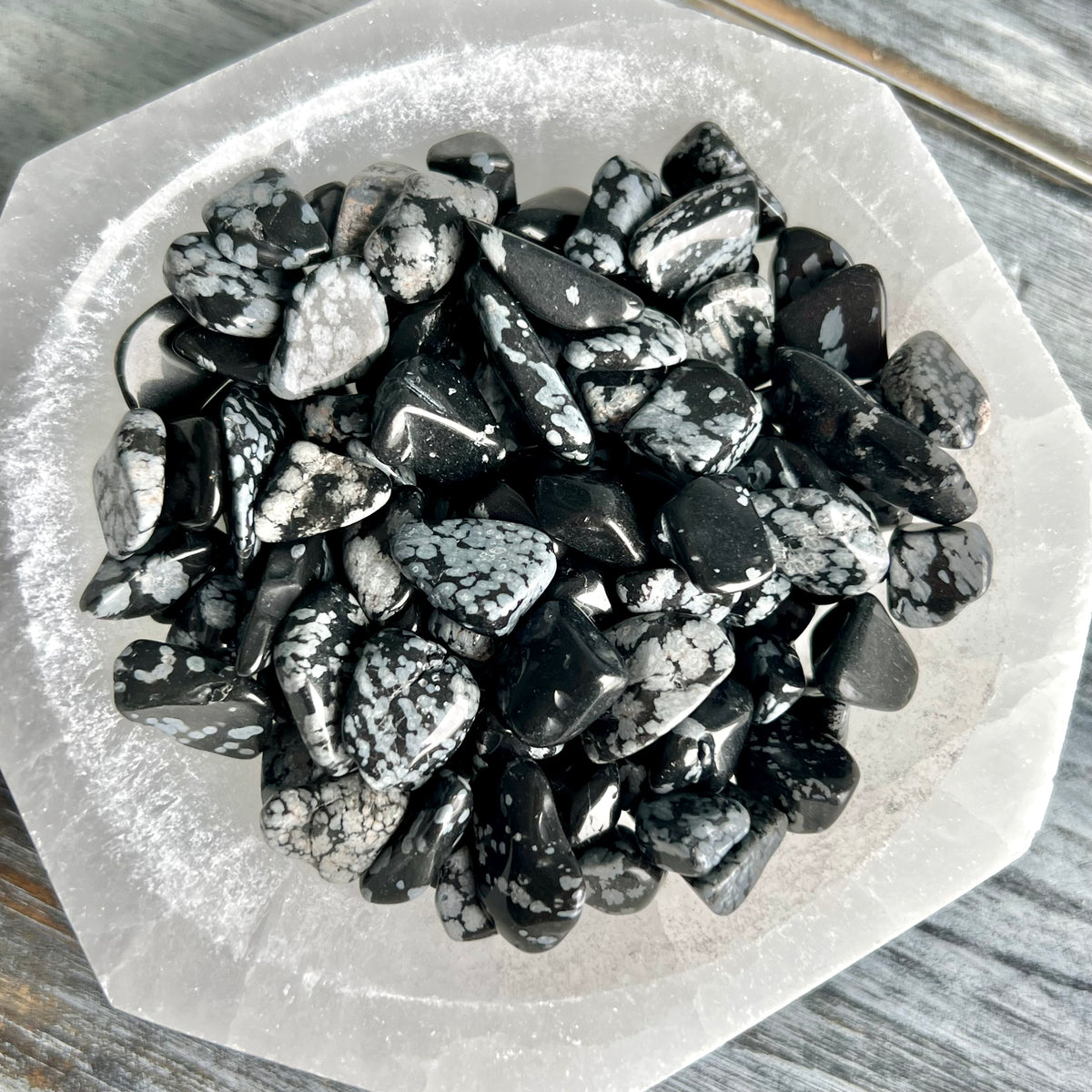 Snowflake Obsidian Extra Small Tumbled Pocket Stone x4 – Wholehearted Crystal Creations
