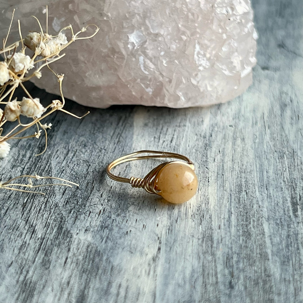 Yellow Aventurine Wire Wrapped Ring – Wholehearted Crystal Creations