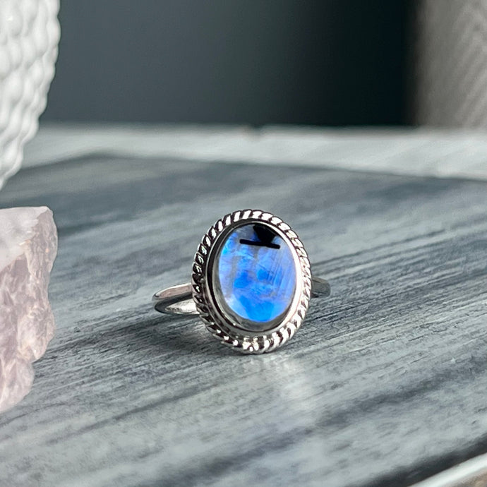 Rainbow Moonstone Ring (RM65)