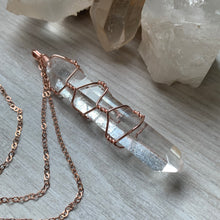 Singing Quartz Wire Wrapped Necklace on Rose Gold