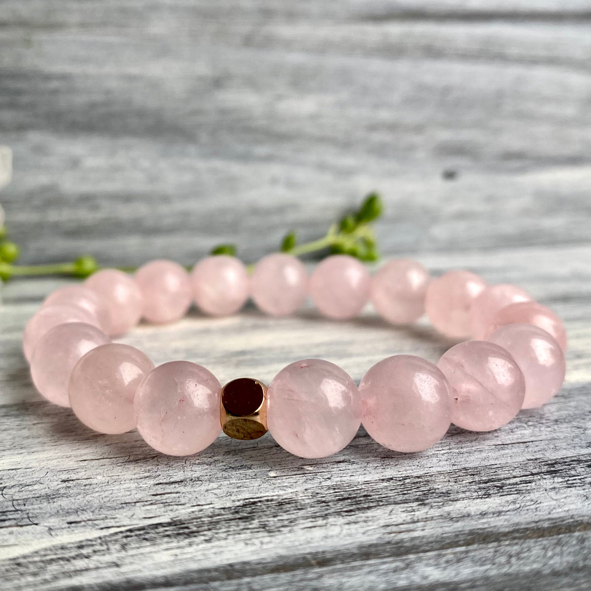 Rose Quartz Gold Hematite Stretch Bracelet – Wholehearted Crystal Creations