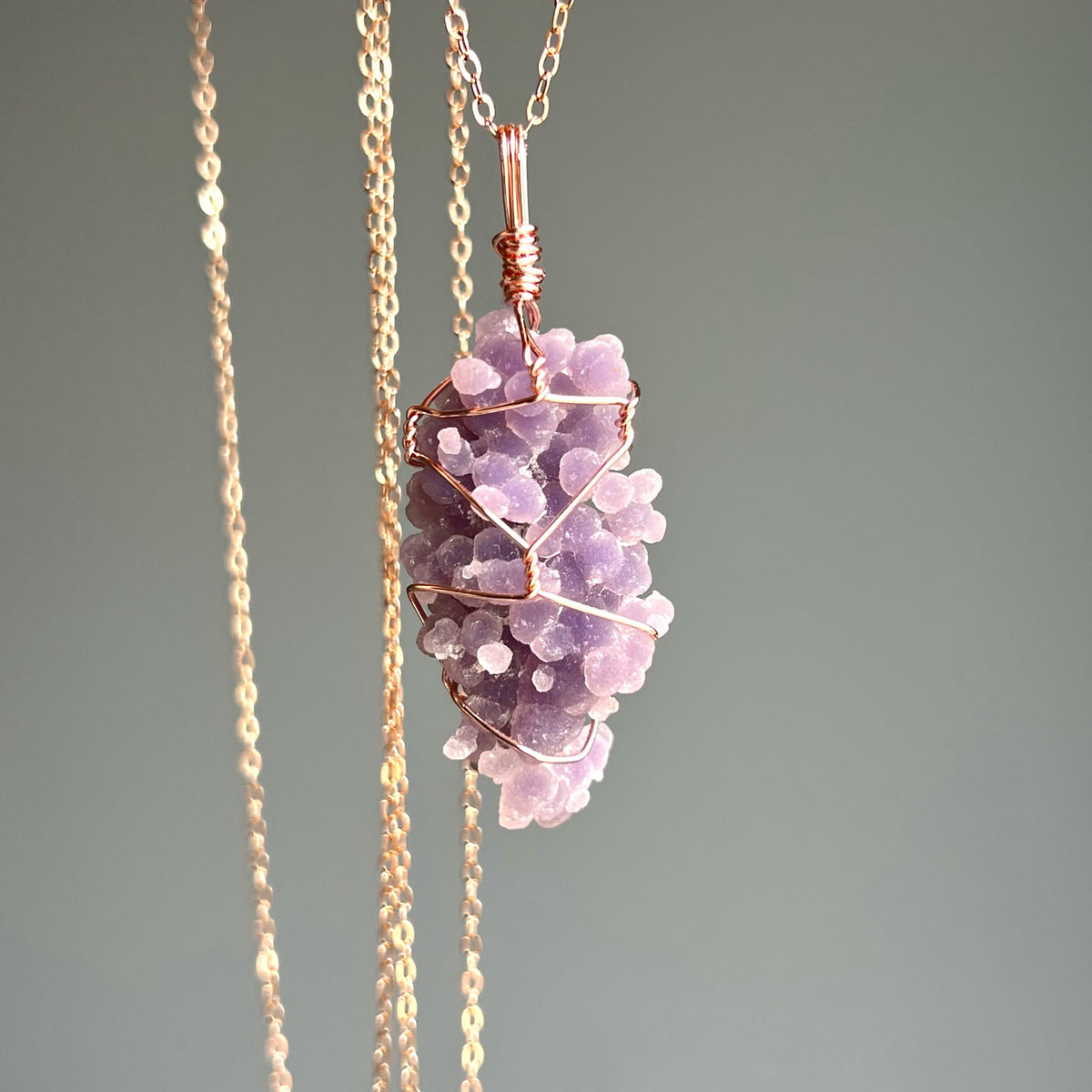 Grape Agate Wire Wrapped Necklace – Wholehearted Crystal Creations