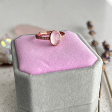 Rose Quartz + cz ring