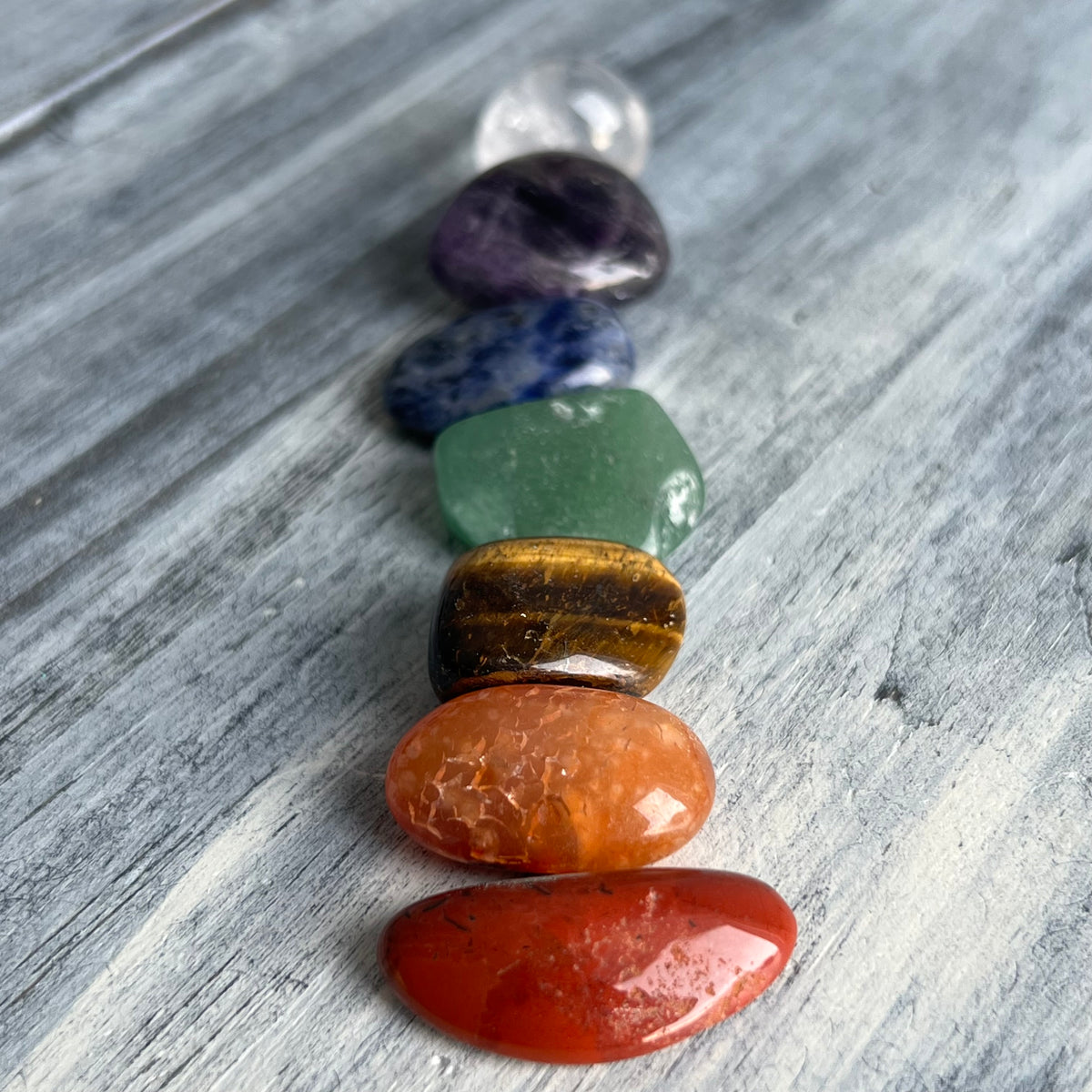 7 Chakra Healing Crystal Specimen Tumble Set – Wholehearted Crystal Creations