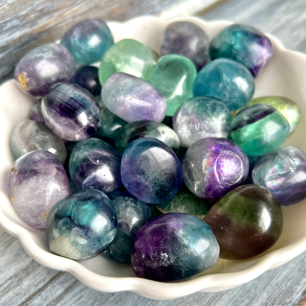 Rainbow Fluorite Large Tumbled Pocket Stone Crystal Specimen – Wholehearted Crystal Creations