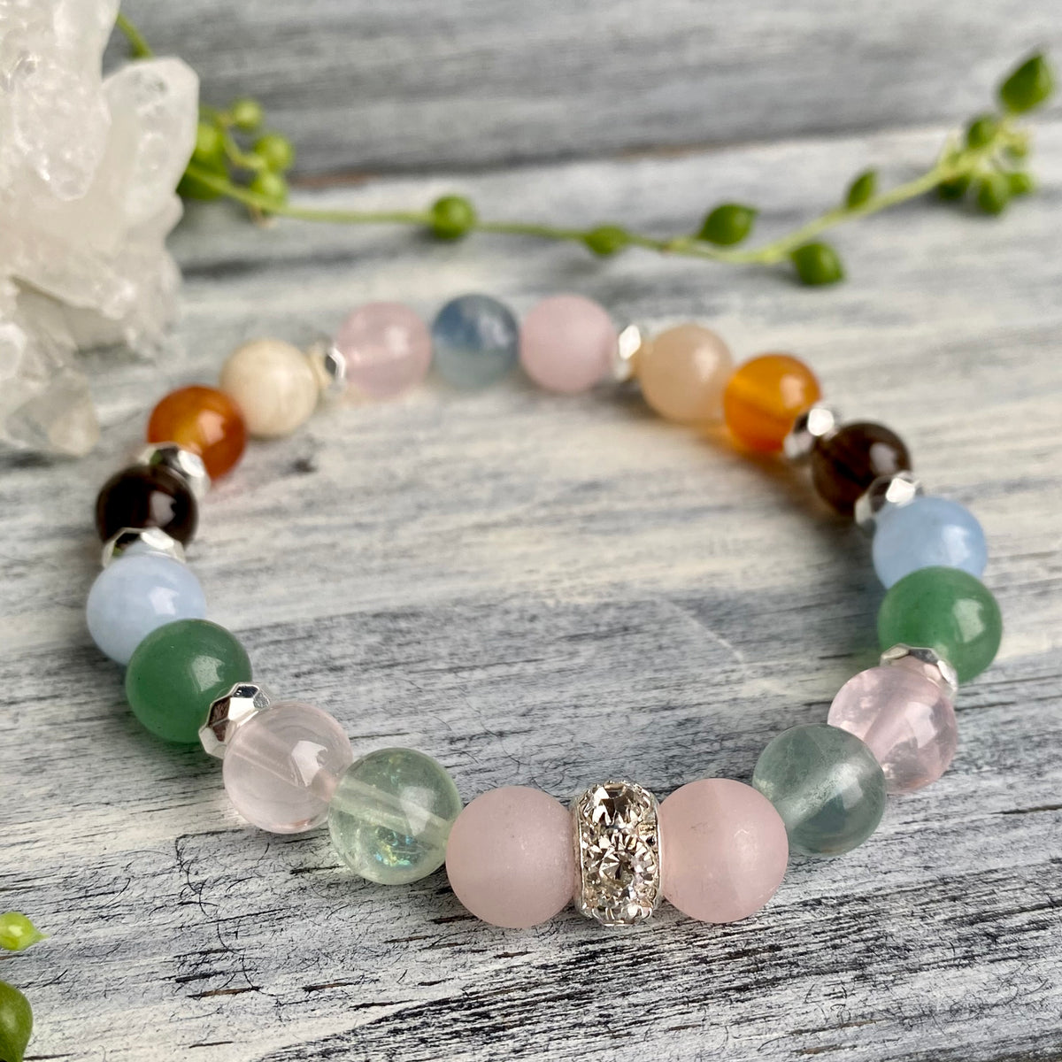 Fertility & Pregnancy Support Intention Bracelet with Silver Hematite Spacers – Wholehearted Crystal Creations
