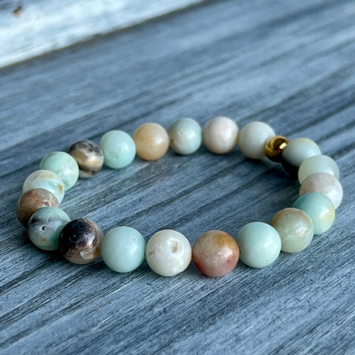 Gloss Amazonite Stretch Bracelet – Wholehearted Crystal Creations