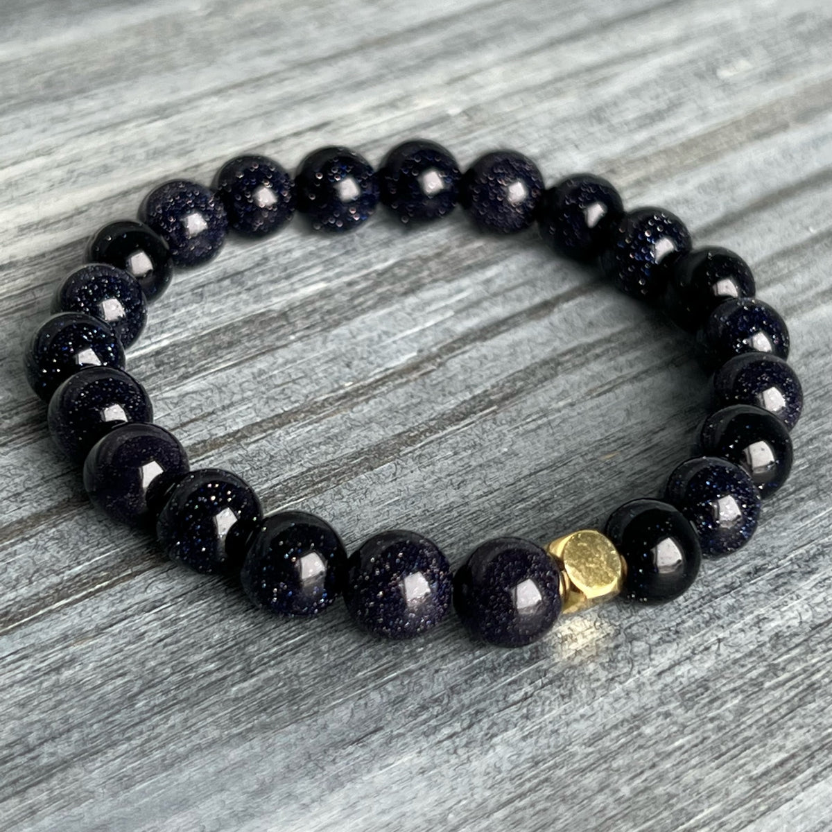Blue Goldstone Stretch Bracelet – Wholehearted Crystal Creations