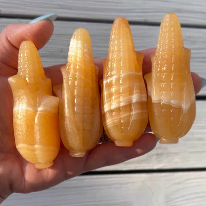 Corn Carving Yellow Calcite specimen (YCC30)