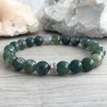 Moss Agate Hematite Stretch Bracelet – Wholehearted Crystal Creations