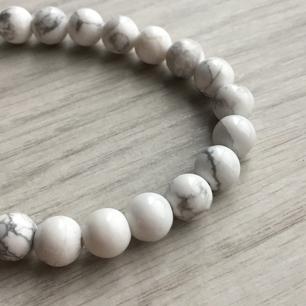 Matte Howlite Stretch Bracelet 8mm – Wholehearted Crystal Creations