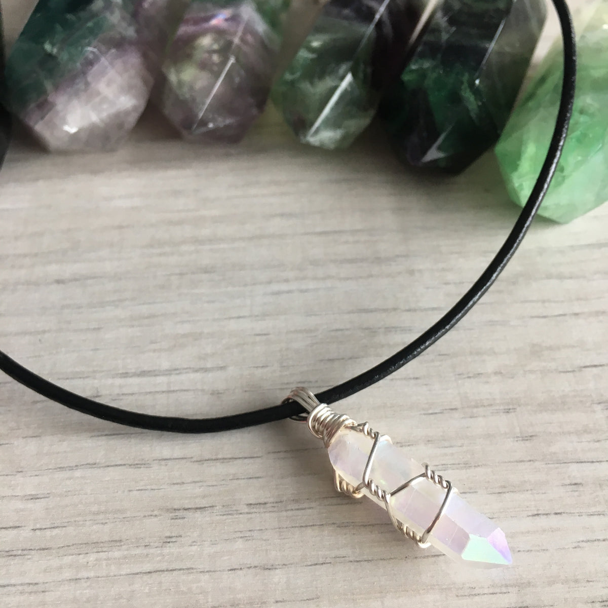 Angel Aura Wire Wrapped Choker Necklace – Wholehearted Crystal Creations