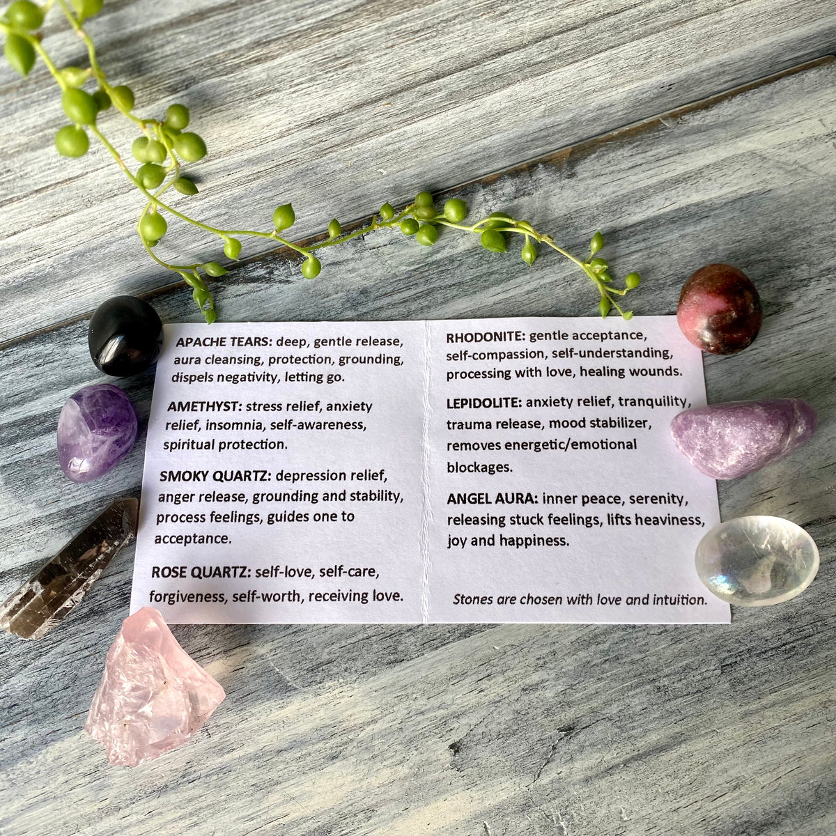 Grief and Loss Pocket Stone Crystal Set – Wholehearted Crystal Creations