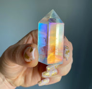 Angel Aura Quartz Tower Obelisk Specimen – Wholehearted Crystal Creations