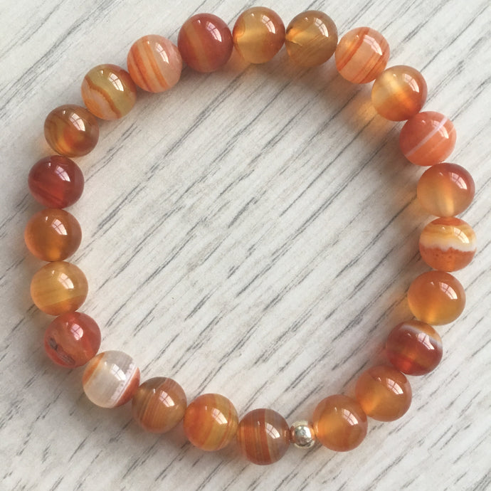 Carnelian Beaded Stretch Bracelet