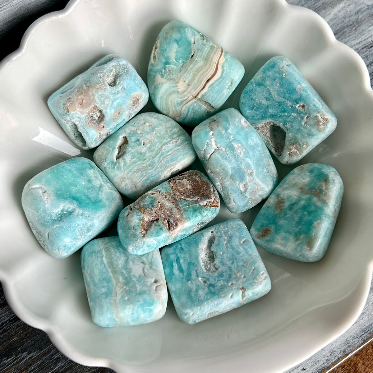 Blue Aragonite Caribbean Calcite Pocket Stone Large – Wholehearted Crystal Creations