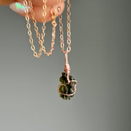 Moldavite Small Wire Wrapped Necklace – Wholehearted Crystal Creations