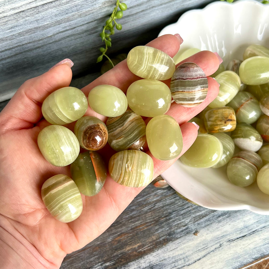 Banded Onyx Tumbled Pocket Stone Crystal Specimen – Wholehearted Crystal Creations