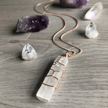 Selenite wire wrapped necklace
