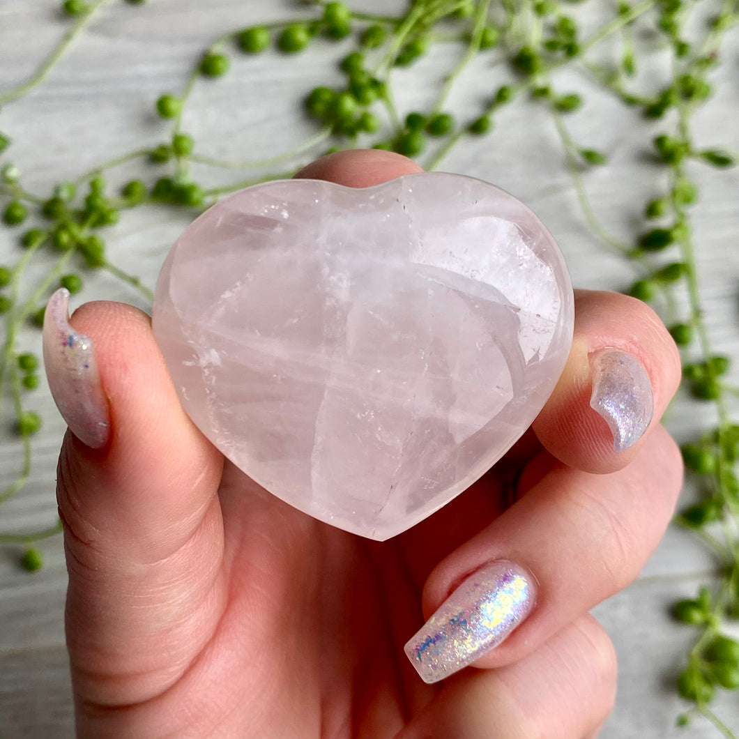 Rose Quartz Polished Heart Crystal Specimen (RQH18)