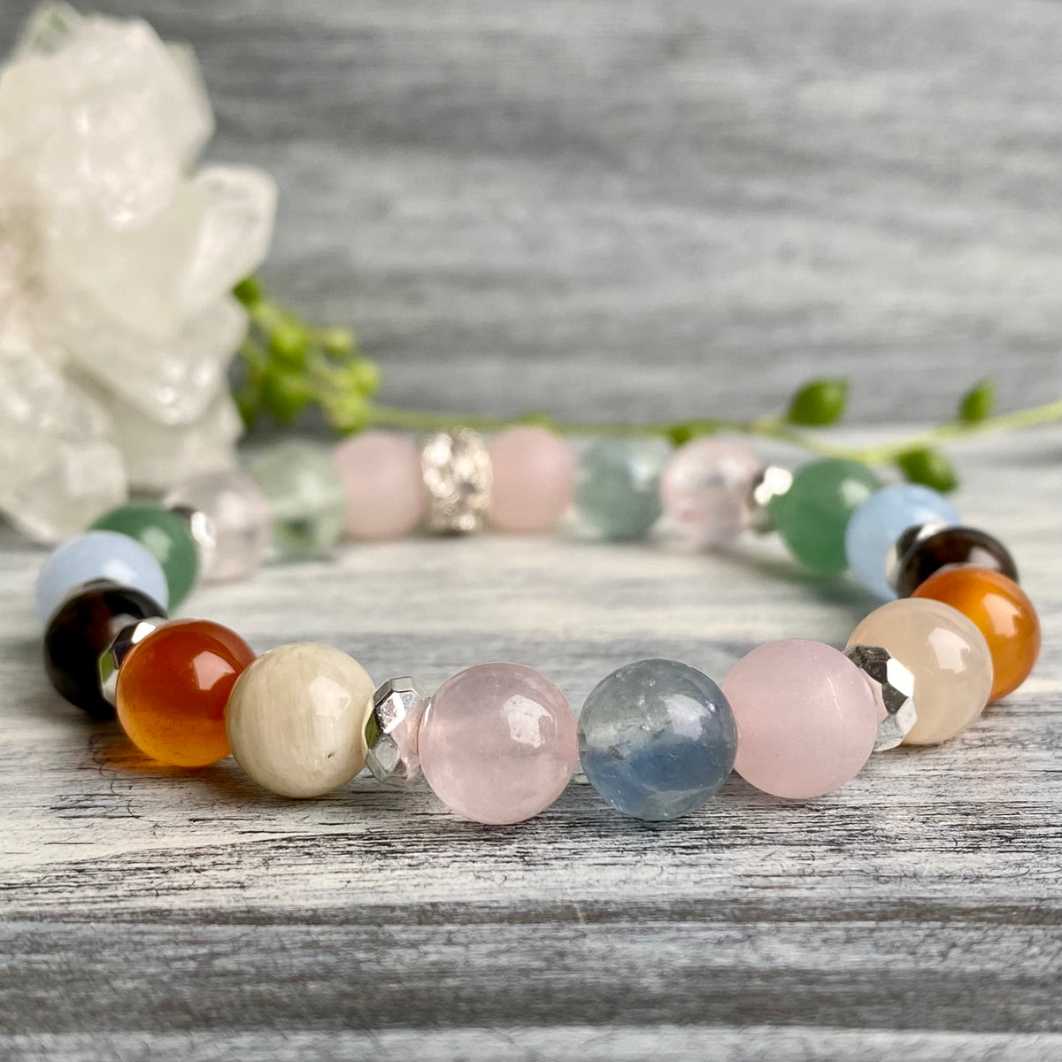 Fertility & Pregnancy Support Intention Bracelet with Silver Hematite Spacers – Wholehearted Crystal Creations