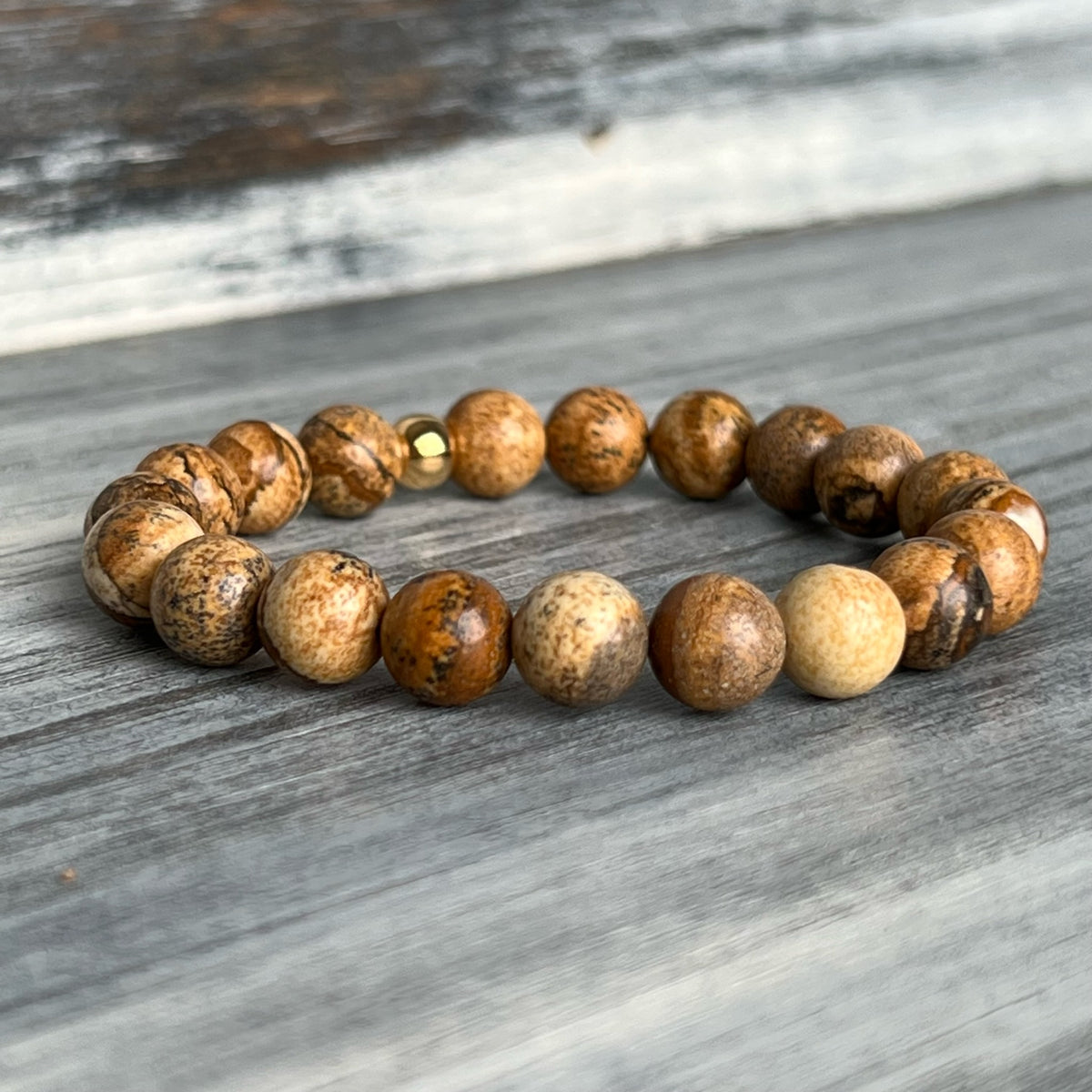 Picture Jasper Stretch Bracelet – Wholehearted Crystal Creations