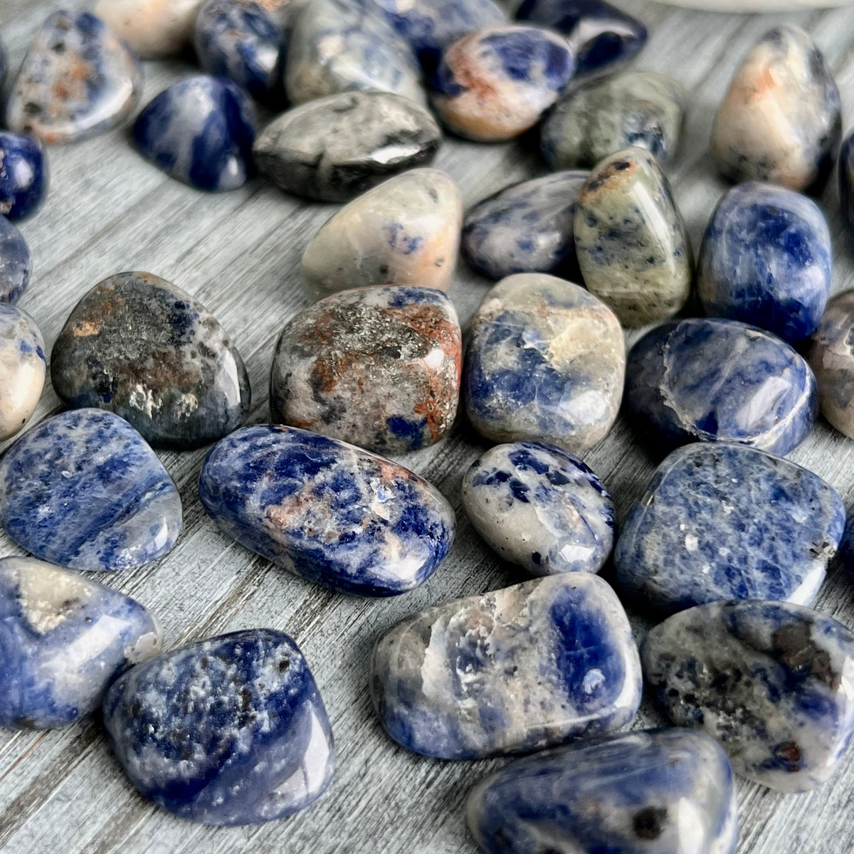Sodalite Pocket Stone Tumbled Crystal Specimen – Wholehearted Crystal Creations