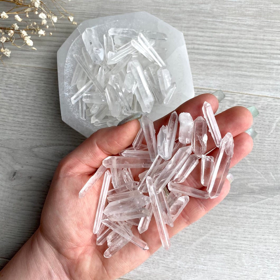 Clear Quartz Double Terminated Point pocket Crystal Specimen