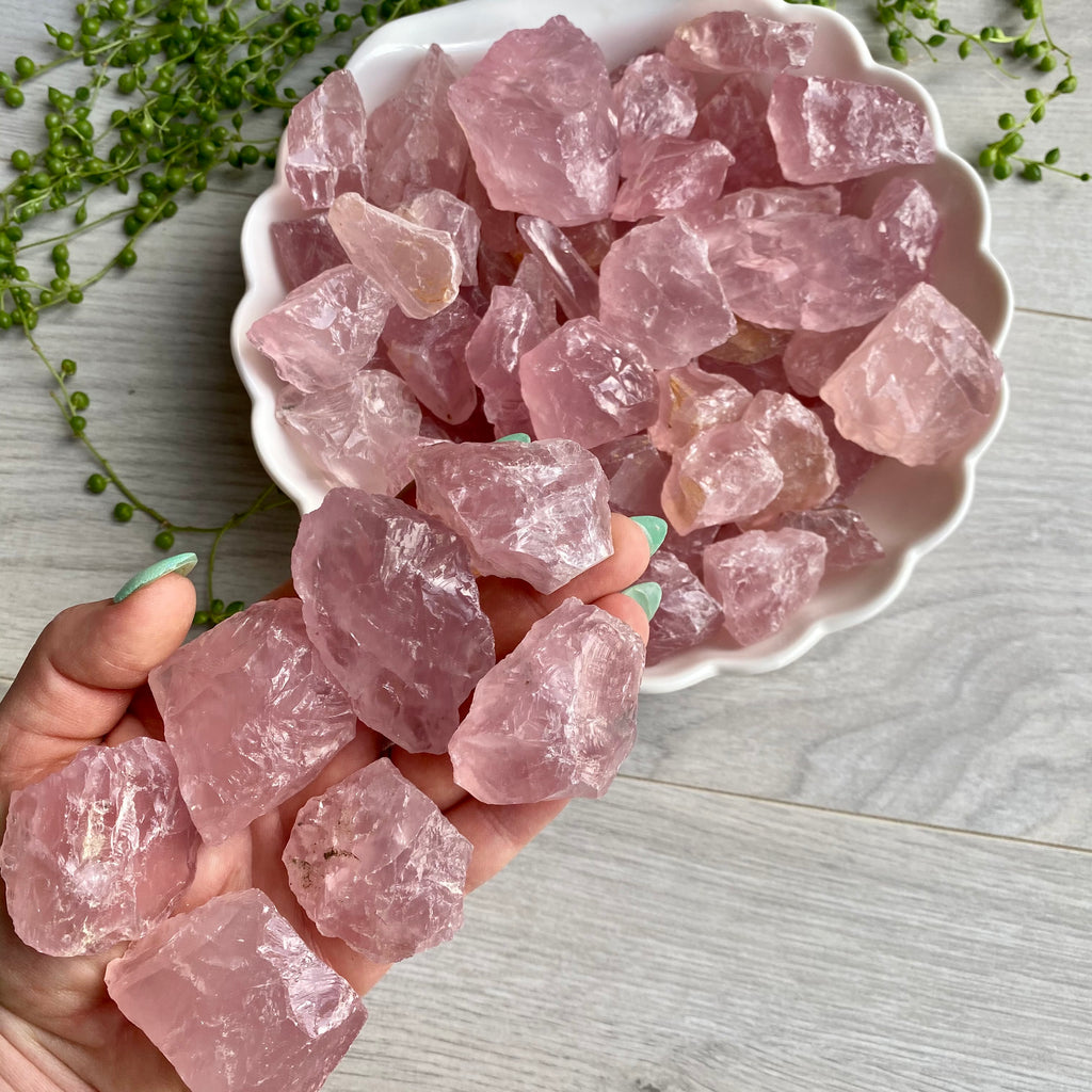 Raw Rose Quartz Pocket Stone Specimen Medium – Wholehearted Crystal Creations