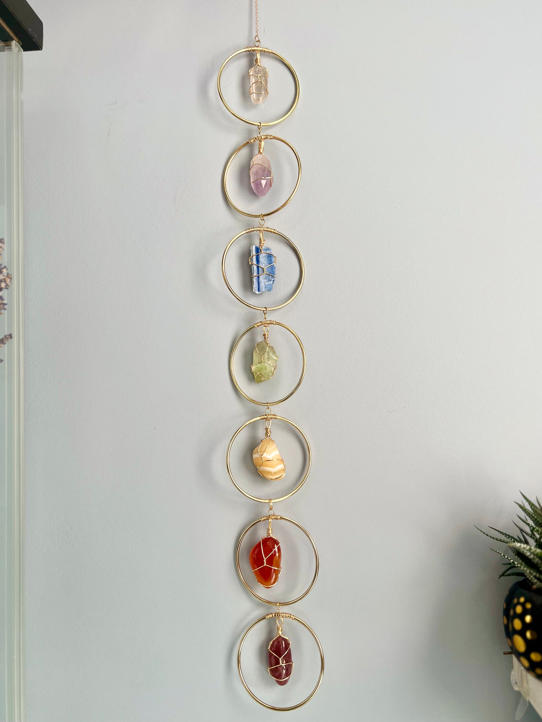 7 Chakra Crystal Hanger Decor (wire wrapped specimen)