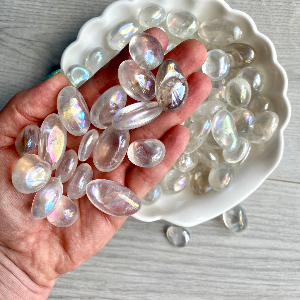 Angel Aura Tumbled Pocket Stone Specimen – Wholehearted Crystal Creations