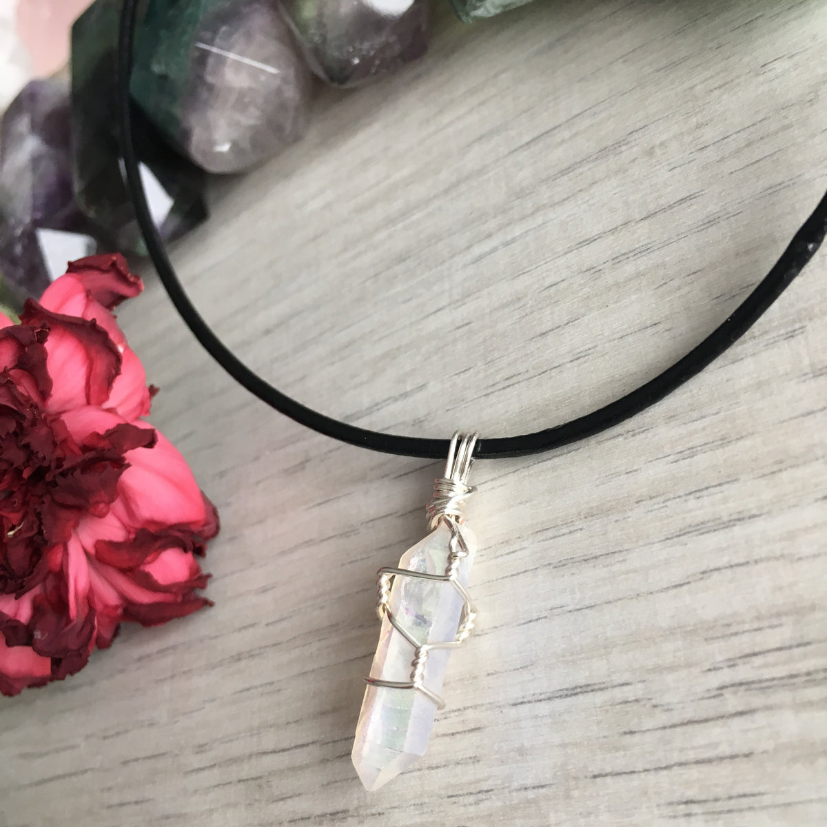 Angel Aura Wire Wrapped Choker Necklace – Wholehearted Crystal Creations