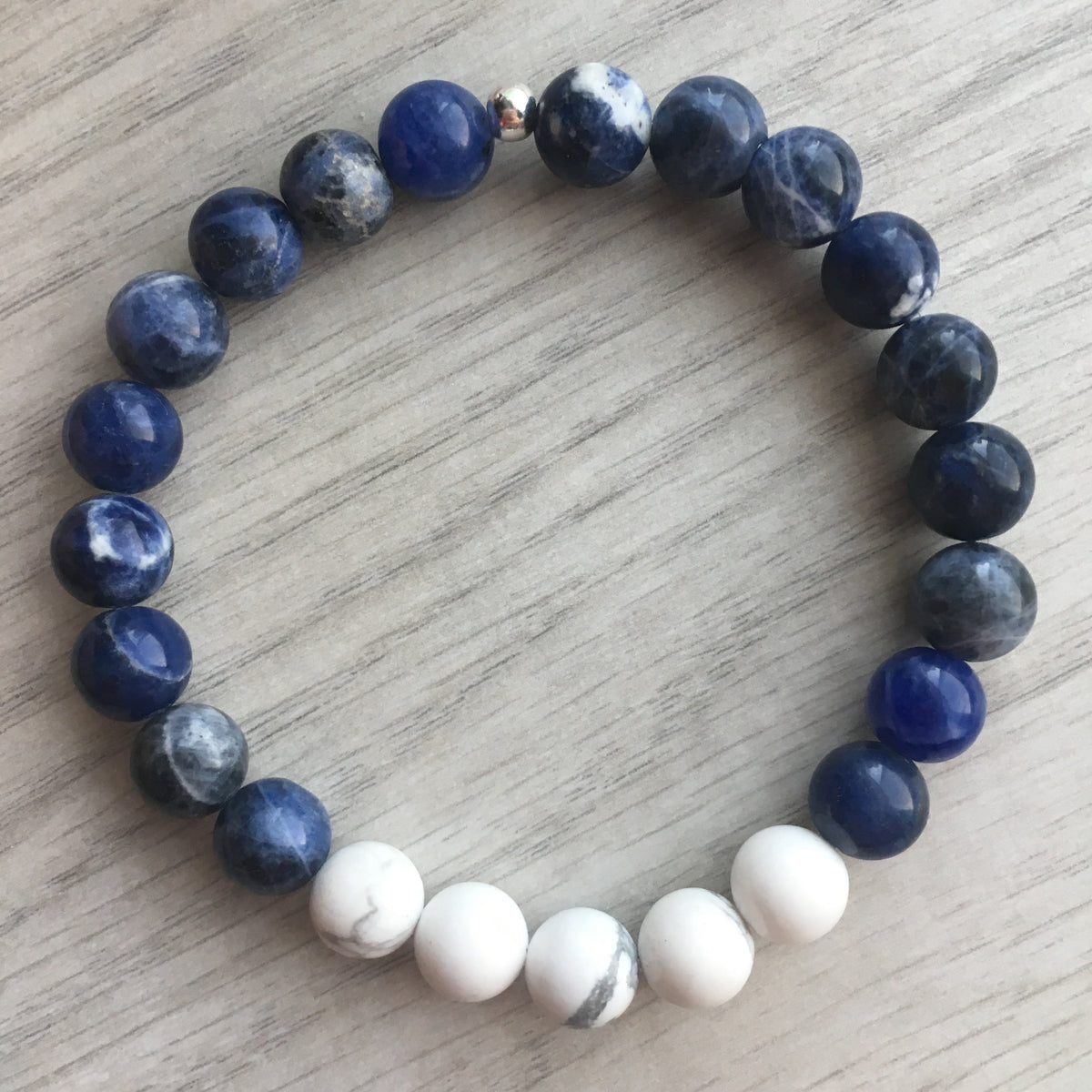 Sodalite Howlite Beaded Stretch Bracelet – Wholehearted Crystal Creations