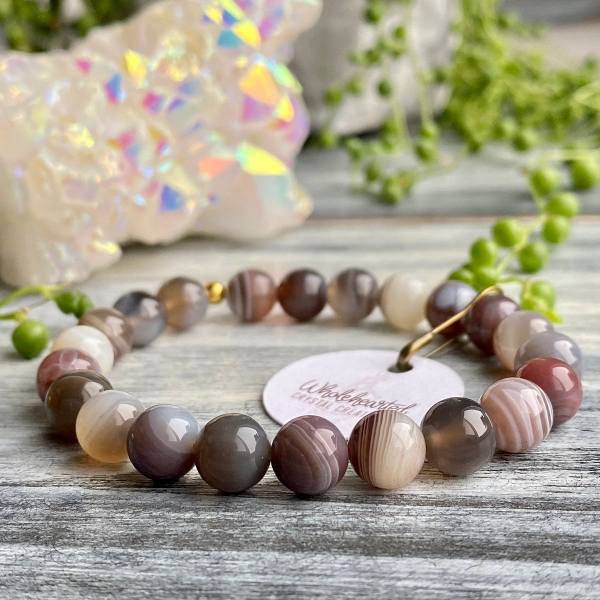 Botswana Agate Hematite Stretch Bracelet – Wholehearted Crystal Creations
