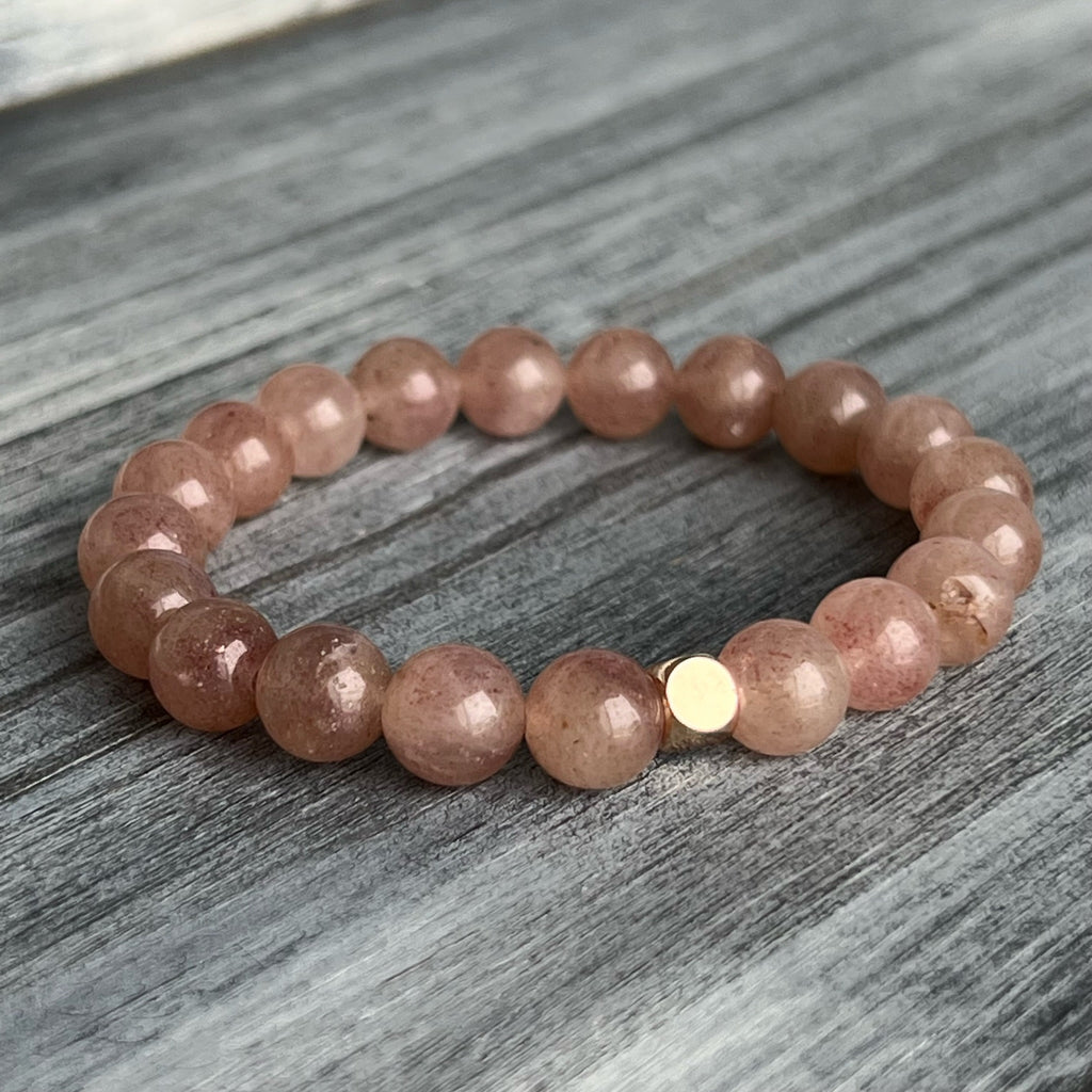 Strawberry Quartz Hematite Stretch Bracelet – Wholehearted Crystal Creations