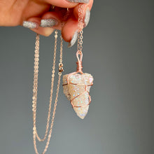 Angel Aura Spirit Quartz wire wrapped necklace