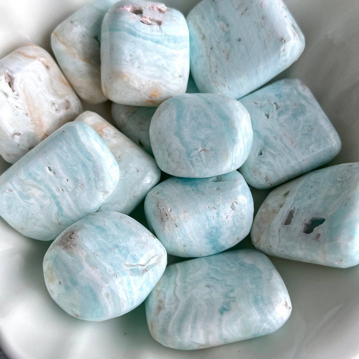 Blue Aragonite Caribbean Calcite Pocket Stone Large – Wholehearted Crystal Creations