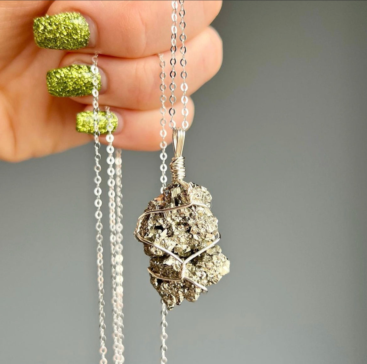 Pyrite Wire Wrapped Necklace – Wholehearted Crystal Creations