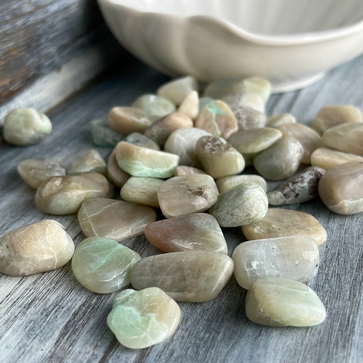 Green Moonstone Tumbled Pocket Stone Specimen – Wholehearted Crystal Creations