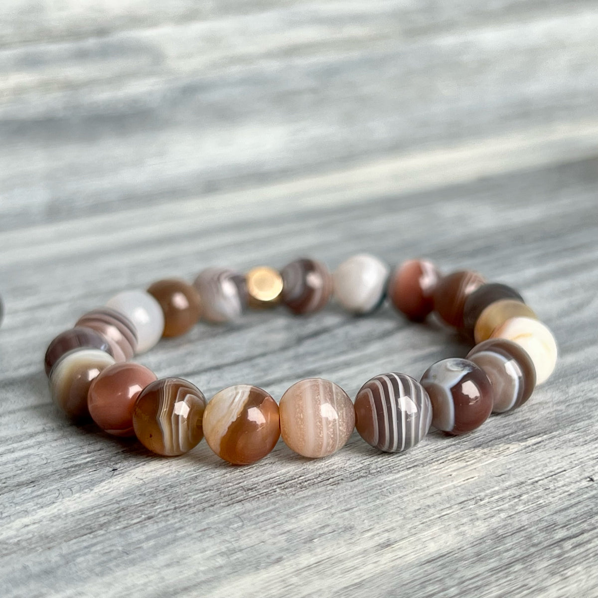 Botswana Agate Hematite Stretch Bracelet – Wholehearted Crystal Creations