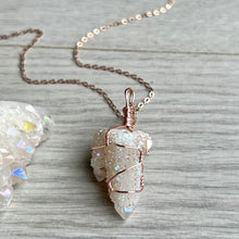 Angel Aura Spirit Quartz wire wrapped necklace