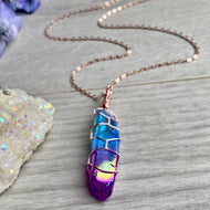 Aura Quartz Wire Wrapped Crystal Necklace – Wholehearted Crystal Creations