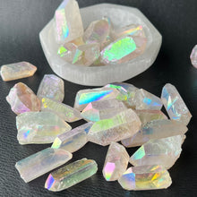 Angel Aura Quartz crystal point pocket stone specimen LG